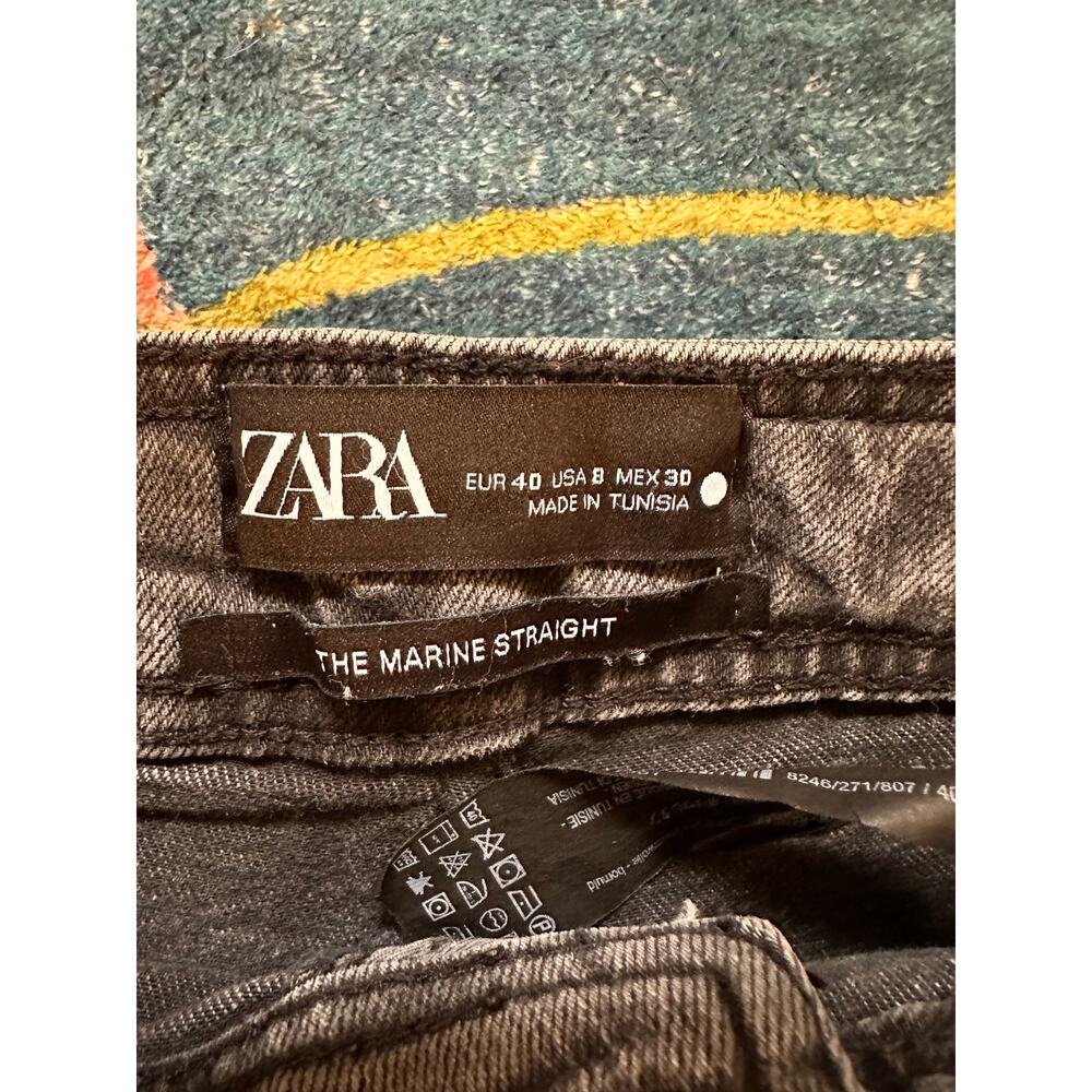 Zara Marine Straight Leg Jeans Size 8 - Picture 4 of 5